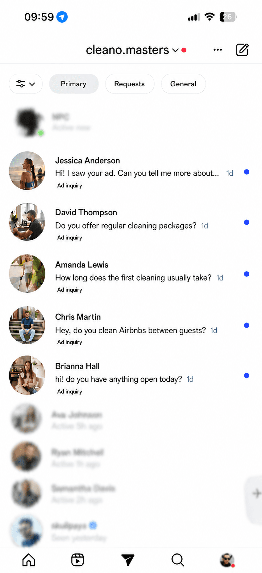 Instagram DMs automated cleaning client intake case study