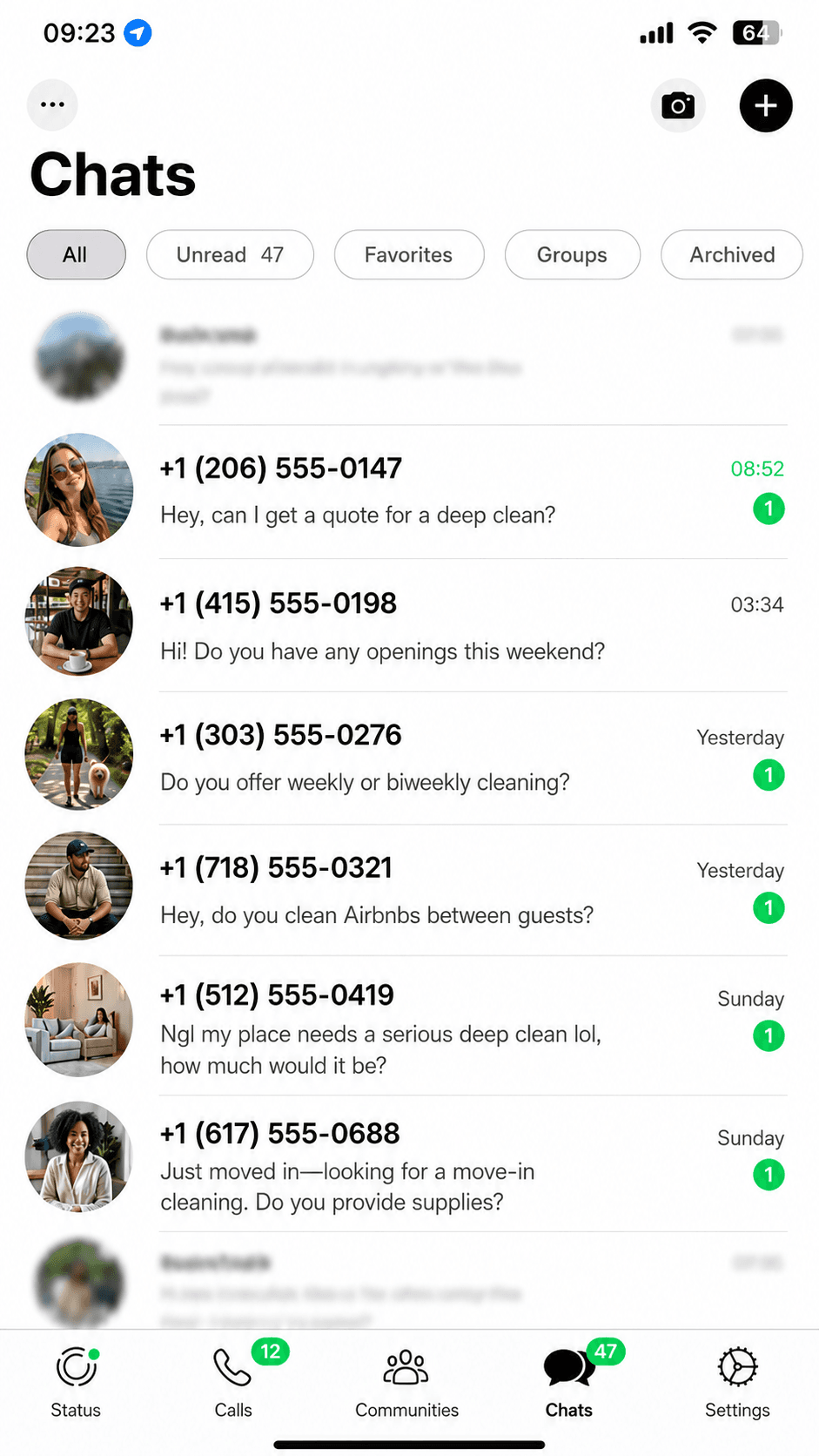 WhatsApp direct cleaning business leads and quotes